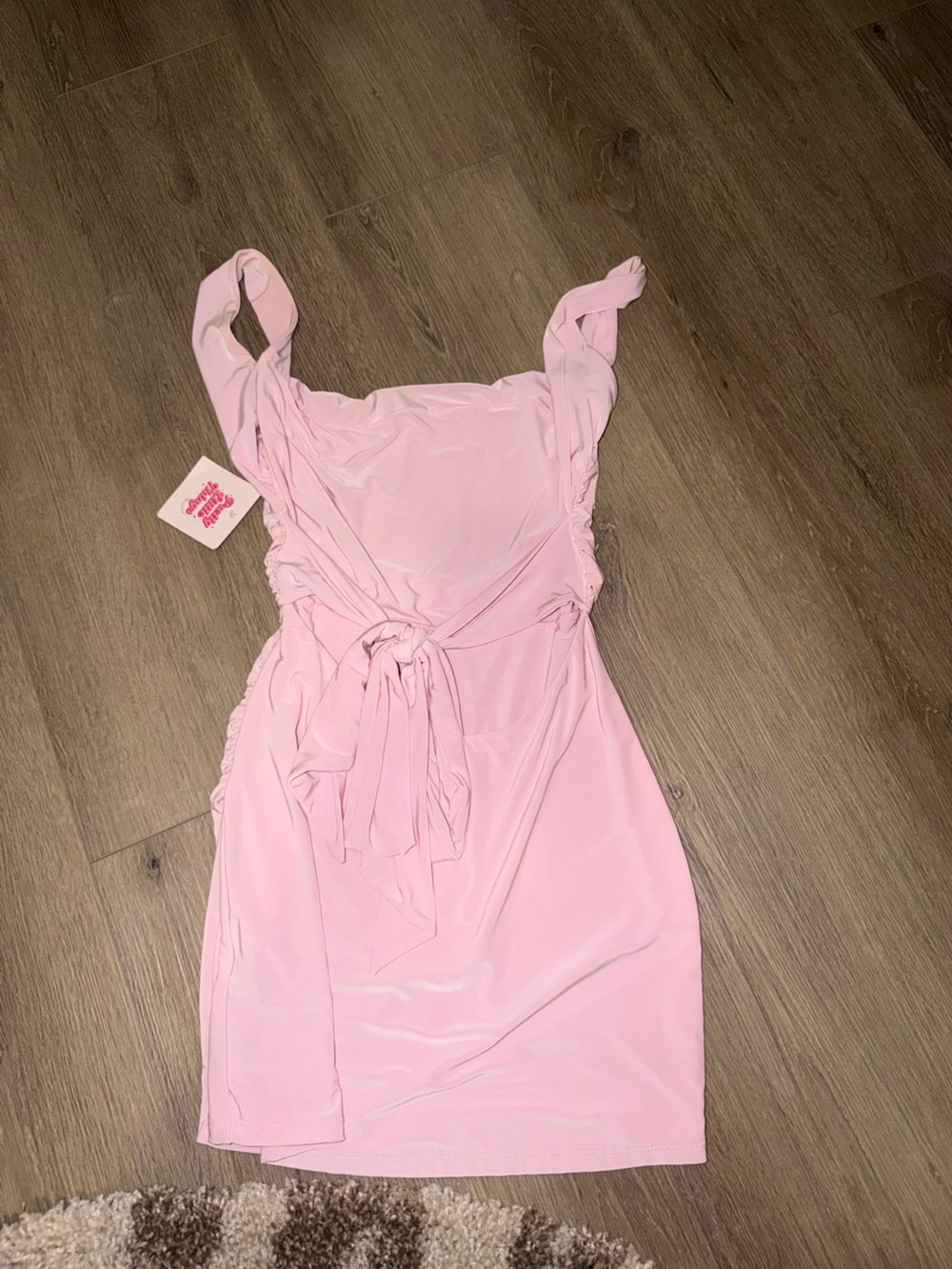 Pretty Little Things Light Pink Ruched Dress - Picture 2 of 3